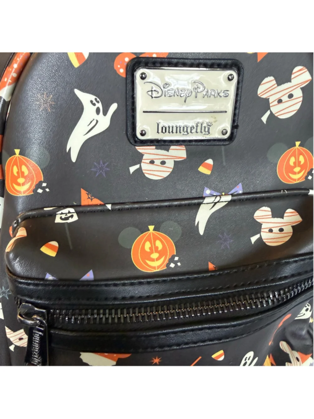Disney Parks Loungefly Halloween Mickey Ghost Mummy Candy Mini Backpack Black